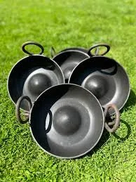 Traditional Heavy Iron Kadhai with Dual Loop Handles - Daily Cart Nepal