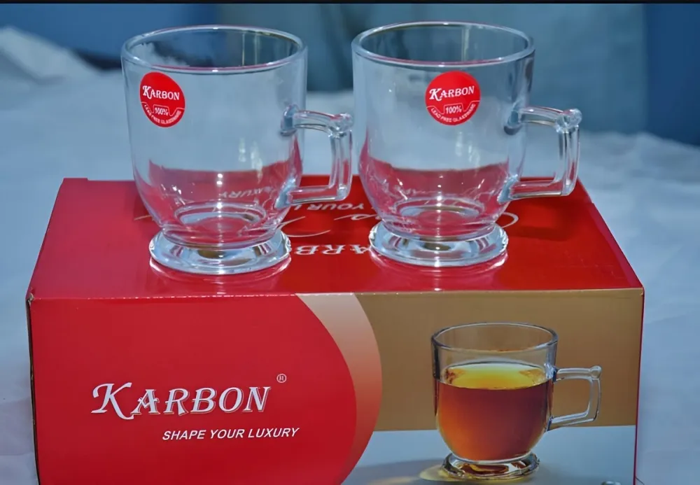 Karbon KRZB145A Pedestal Footed Glass Cup Set (Set of 6) - Daily Cart Nepal