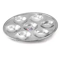 Famous Stainless Steel Puja Khande Plate (Multi-Compartment) - Daily Cart Nepal