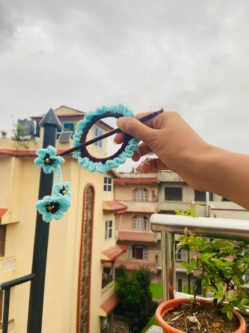 Handmade Floral Hair Bun Stick and Ring Clamp Clip thumbnail 4