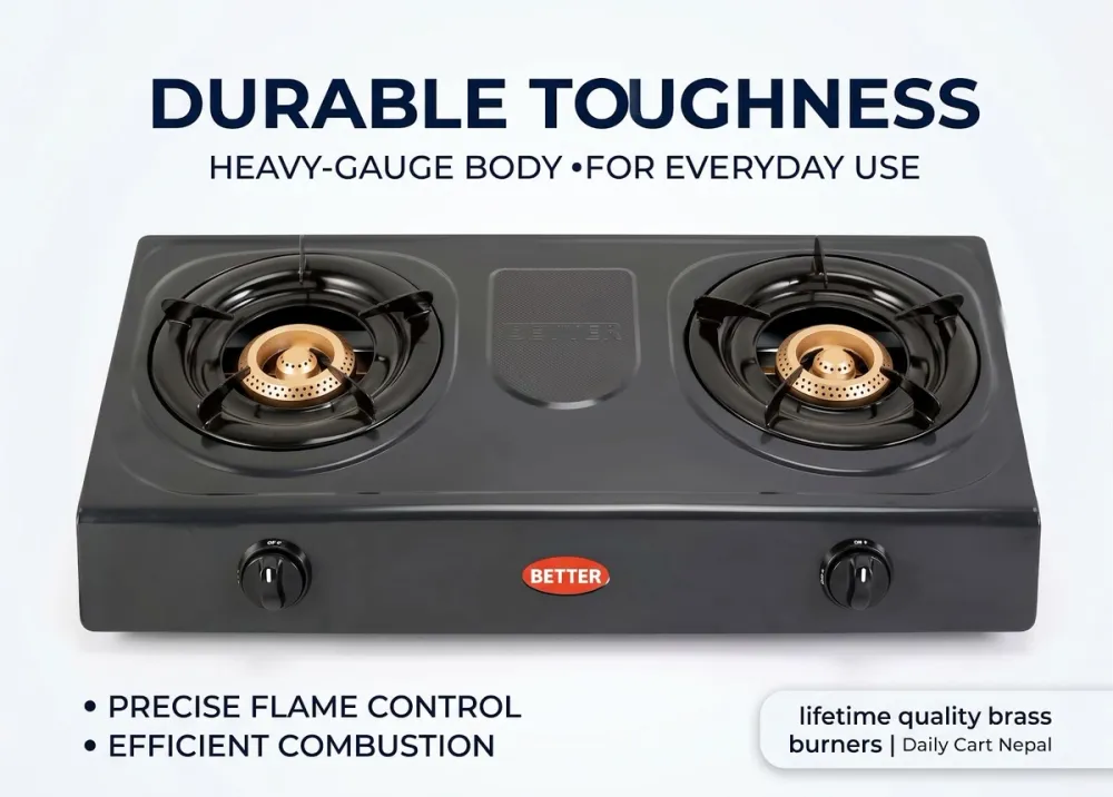 Better 2-Burner Heavy Duty Gas Stove (Black) thumbnail 2