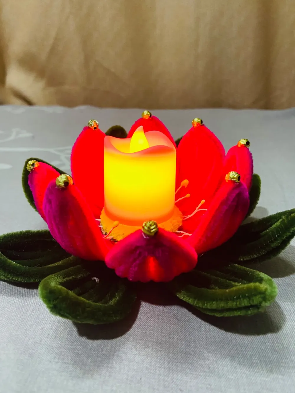 Handmade LED Candle Holder Lotus  - Daily Cart Nepal