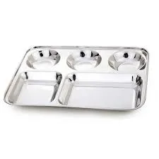 Famous Stainless Steel Square Khande Mess Thal (5-Compartment) thumbnail 2