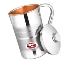 Famous Dual-Tone Copper and Stainless Steel Water Jug with Lid (No. 6) - Daily Cart Nepal