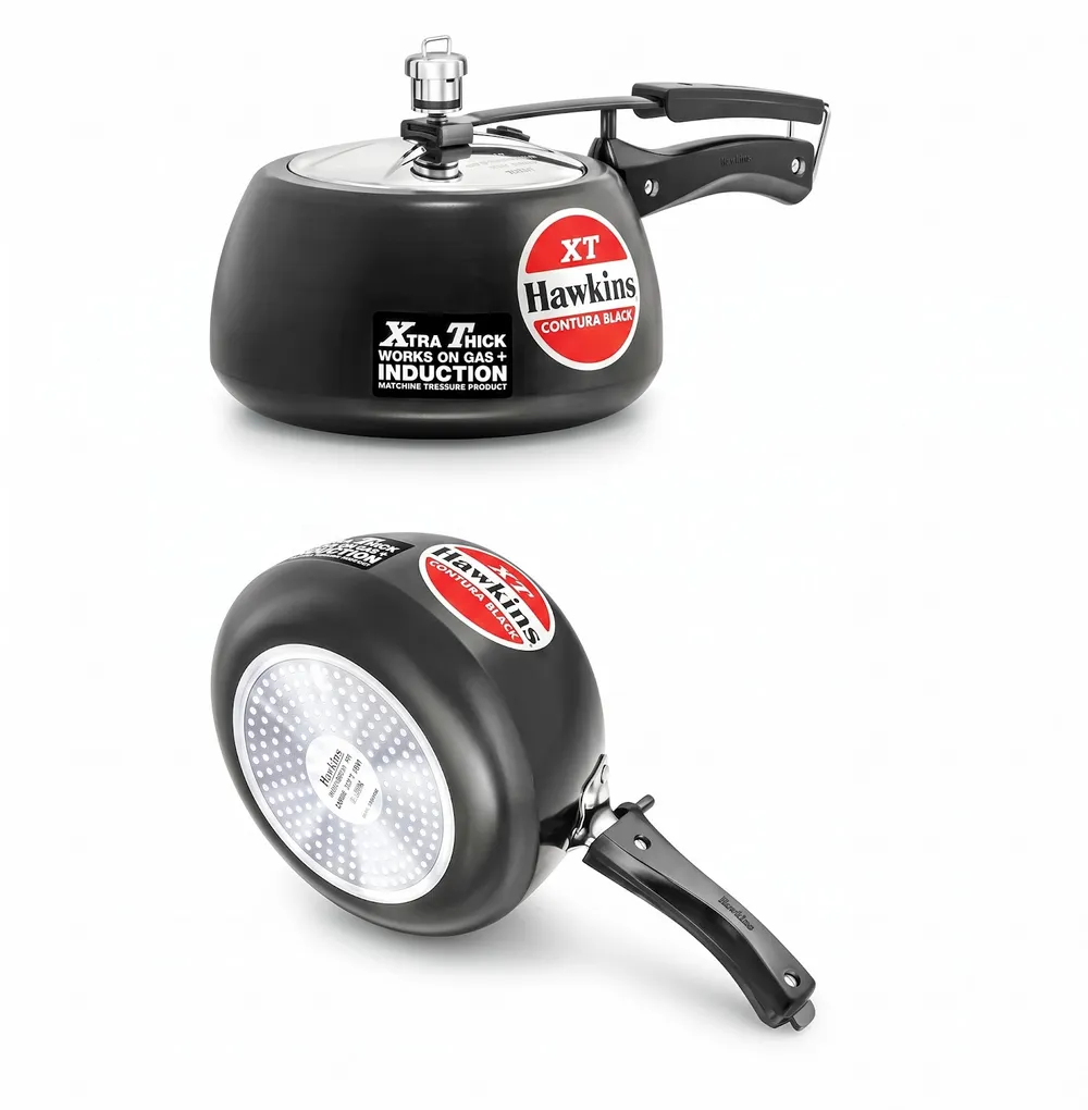 Hawkins Contura Black XT Induction Compatible Hard Anodised Pressure Cooker(3 Liter) thumbnail 2